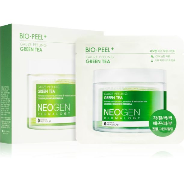 Neogen Dermalogy Bio-Peel+ Gauze Peeling Green Tea ексфолиращи тампони за лице за освежаване и хидратация 8 бр. на ниска цена