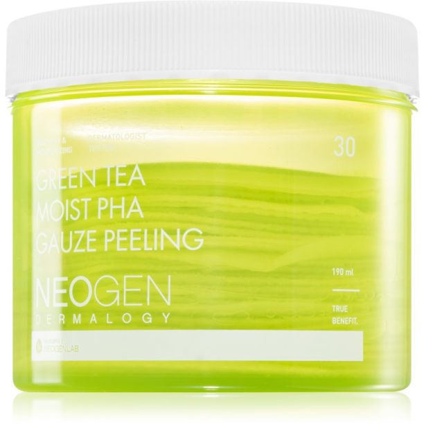 Neogen Dermalogy Clean Beauty Gauze Peeling Green Tea Moist PHA ексфолиращи тампони за лице с хидратиращ ефект 30 бр.