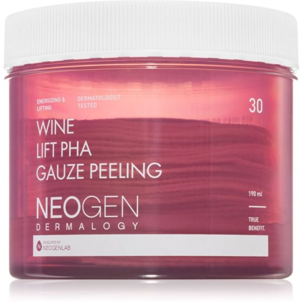 Neogen Dermalogy Clean Beauty Gauze Peeling Wine Lift PHA ексфолиращи тампони за лице с лифтинг ефект 30 бр.