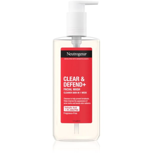 Neutrogena Clear & Defend+ почистващ гел против акне 200 мл. на ниска цена