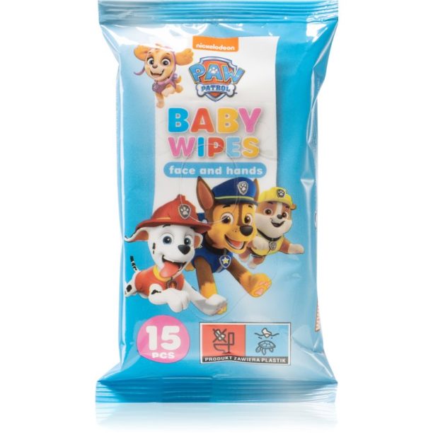 Nickelodeon Paw Patrol Baby Wipes мокри кърпички за деца 15 бр.