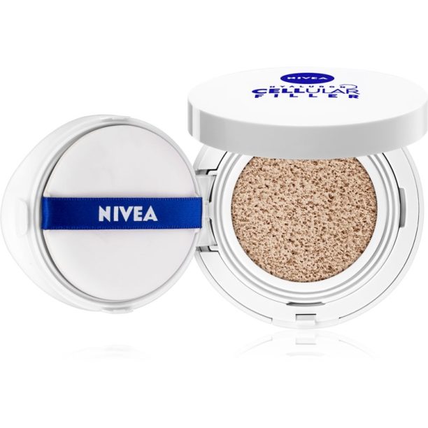 Nivea Hyaluron Cellular Filler Cushion фон дьо тен в гъба 3 в 1 цвят 02 Medium 15 гр.