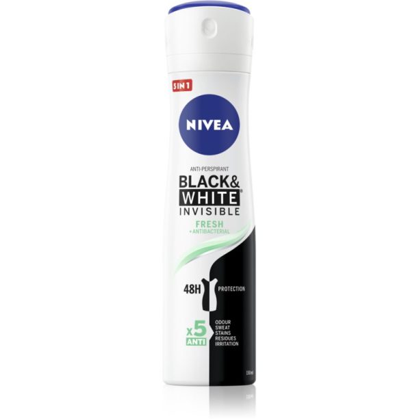 Nivea Invisible Black & White Fresh антиперспирант-спрей за жени 150 мл.