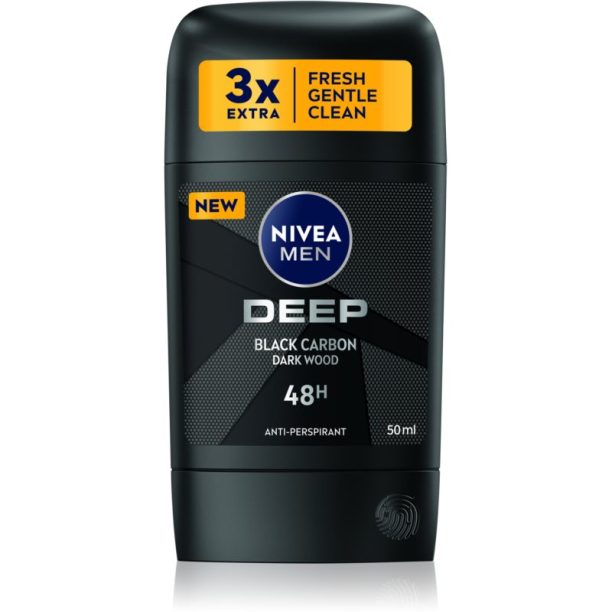 Nivea Men Deep твърд антиперспирант за мъже Black Carbon Dark Wood 50 мл. на ниска цена