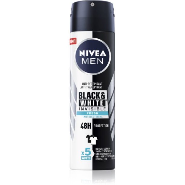 Nivea Men Invisible Black & White антиперспирант-спрей Fresh 150 мл.