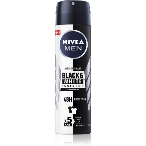 Nivea Men Invisible Black & White антиперспирант-спрей за мъже 100 мл.