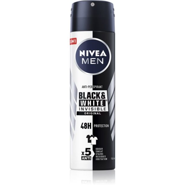 Nivea Men Invisible Black & White антиперспирант-спрей за мъже 150 мл.