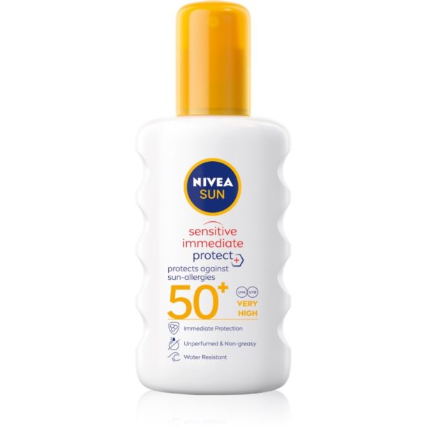 Nivea Sun Protect & Sensitive слънцезащитен спрей SPF 50+ 200 мл.