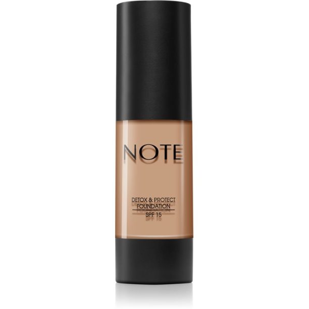 Note Cosmetique Detox and Protect Foundation течен фон дьо тен с матов завършек 120 Soft Sand 30 мл.