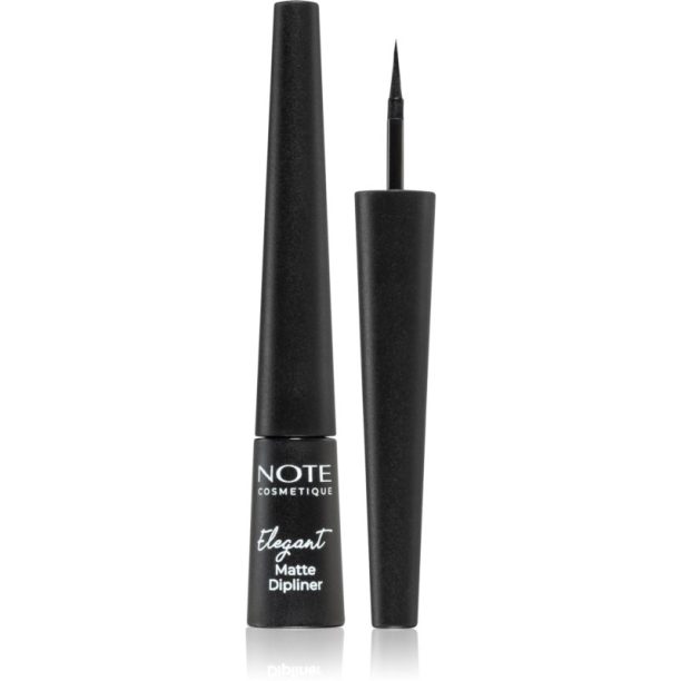 Note Cosmetique Elegant Matte Dipliner течна очна линия с матиращ завършек 01 Coal Black 2