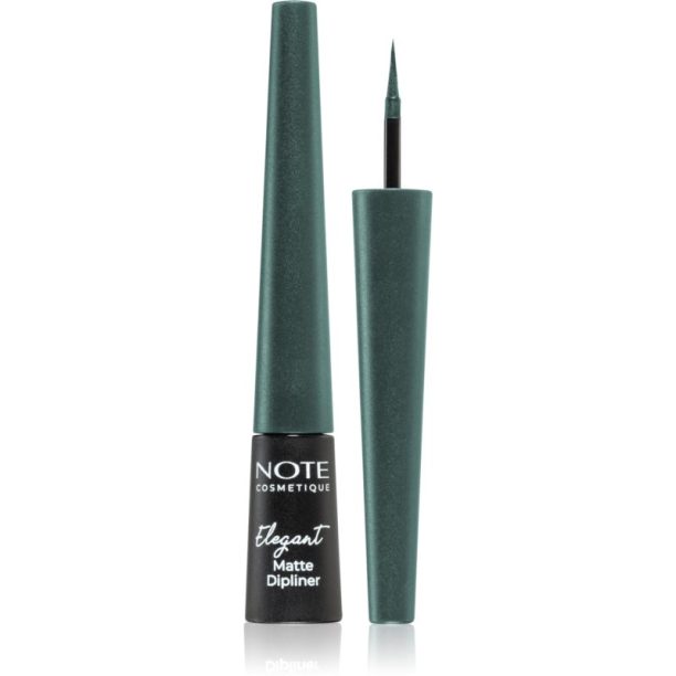 Note Cosmetique Elegant Matte Dipliner течна очна линия с матиращ завършек 04 Ocean Green 2