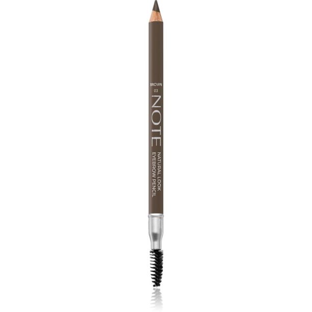 Note Cosmetique Natural Look Eyebrow Pencil молив за вежди с четка 03 Brown 1