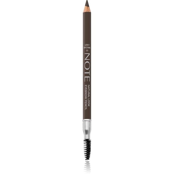 Note Cosmetique Natural Look Eyebrow Pencil молив за вежди с четка 05 Grey Brown 1