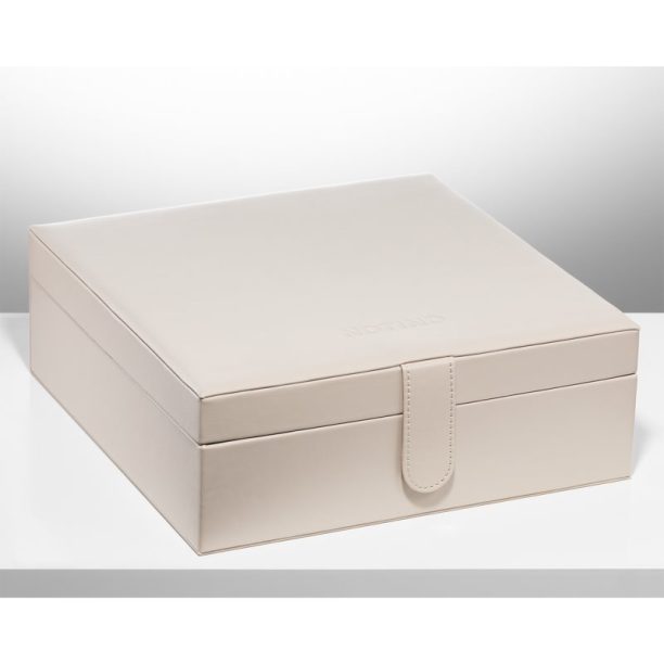 Notino Classy Collection Big jewellery box with mirror кутийка за бижута Beige 26 x 26 x 9 cm купи на топ цена