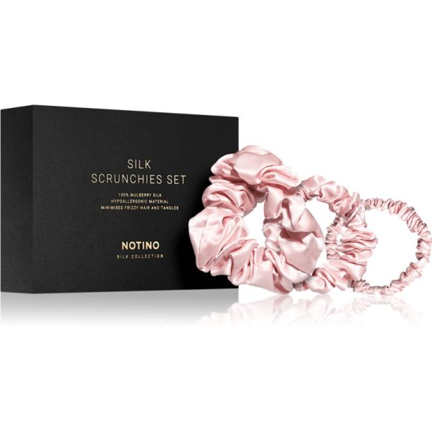 Notino Silk Collection Scrunchie Set комплект копринени ластици за коса Pink цвят на ниска цена