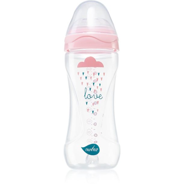 Nuvita Cool Bottle 4m+ бебешко шише Transparent pink 330 мл.