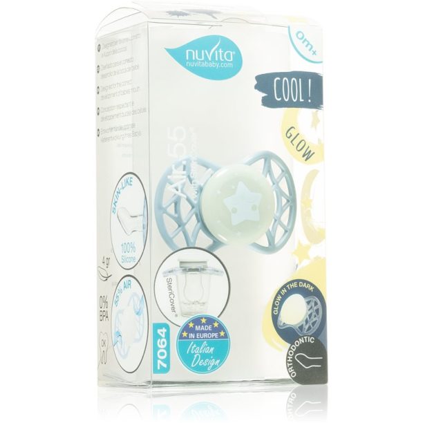 Nuvita Cool Orthodontic 0m+ биберон Aquamarine 1 бр.