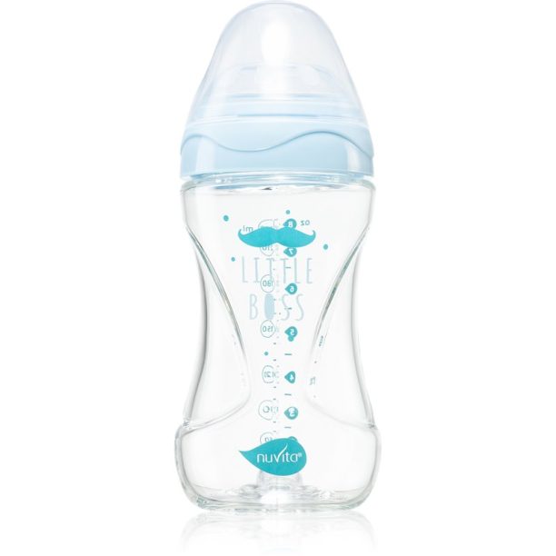 Nuvita Glass bottle Blue бебешко шише 240 мл.