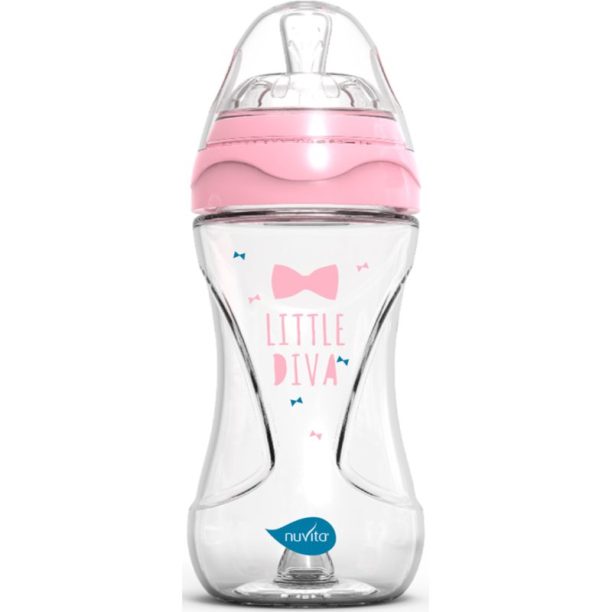 Nuvita Glass bottle Pink бебешко шише Glass/Pink 240 мл.