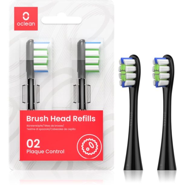 OClean Brush Head Plaque Control резервни глави за четка за зъби Black 2 бр.