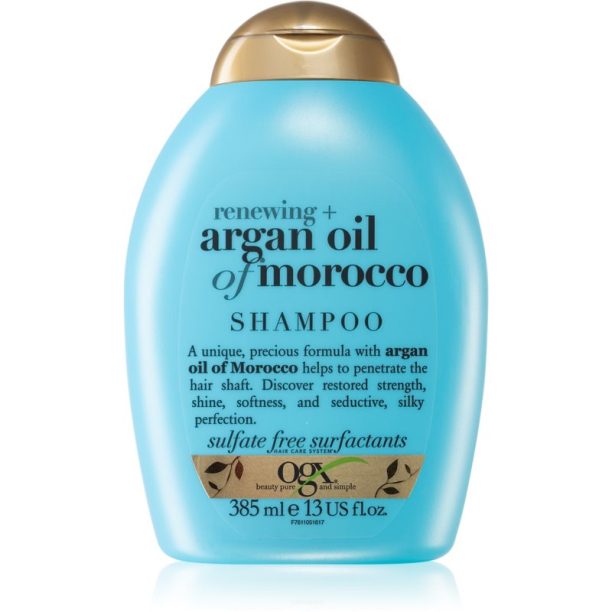 OGX Argan Oil Of Morocco възстановяващ шампоан за блясък и мекота на косата 385 мл.