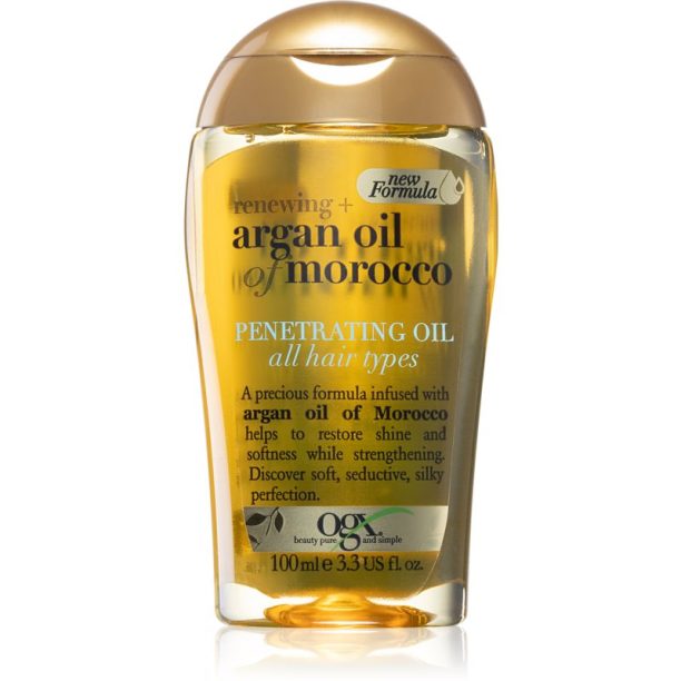 OGX Argan Oil Of Morocco подхранващо масло за блясък и мекота на косата 100 мл.