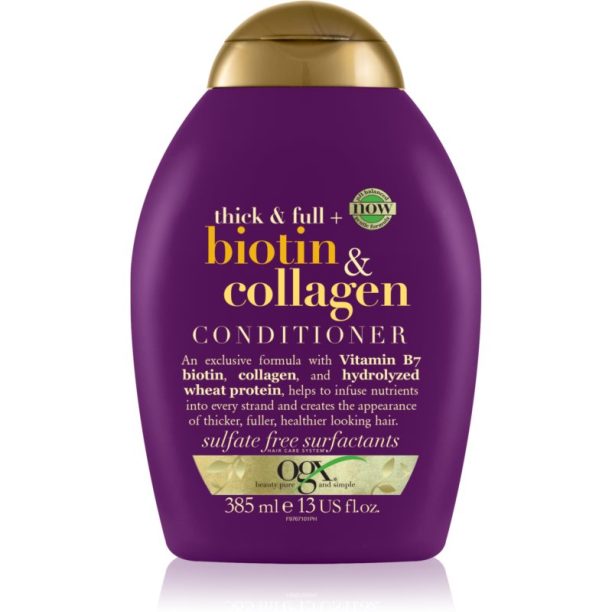 OGX Biotin & Collagen балсам за сгъстяване за обем 385 мл.