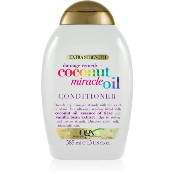 OGX Coconut Miracle Oil балсам за укрепване на косата с кокосово масло 385 мл.