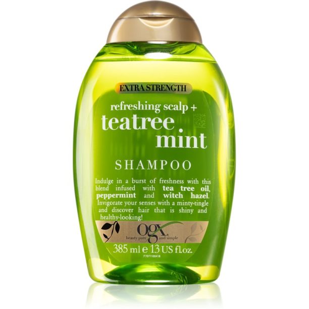 OGX Teatree Mint Extra Strenght освежаващ шампоан 385 мл.