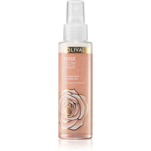 Olival Rose Glow озаряващ спрей за лице и тяло с блясък 100 мл.