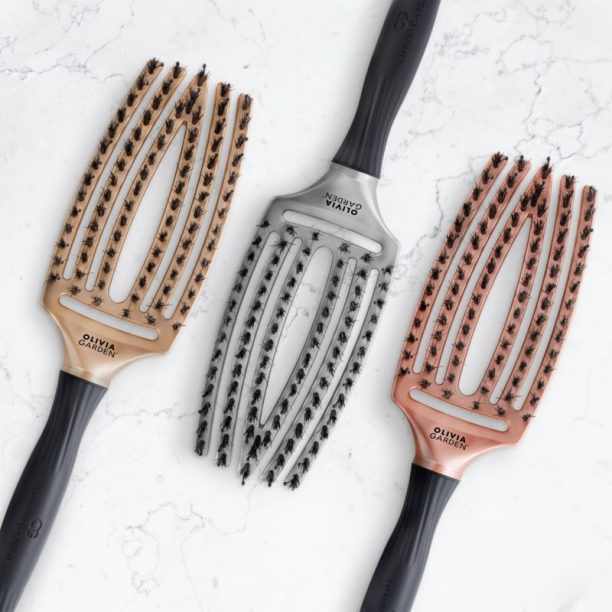 Olivia Garden Fingerbrush Trinity плоска четка White Gold на ниска цена