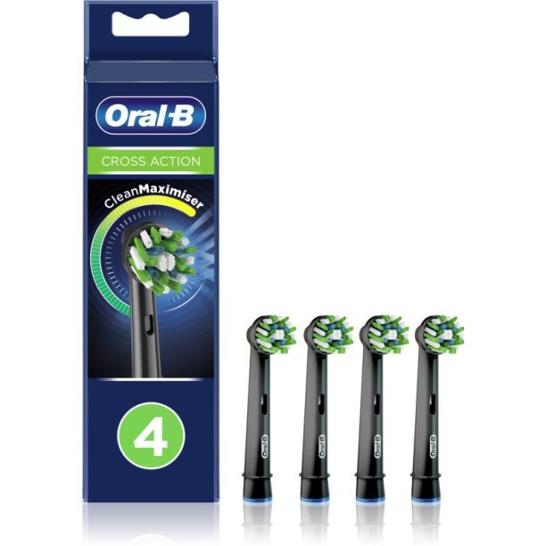 Oral B Cross Action CleanMaximiser резервни глави за четка за зъби Black 4 бр.