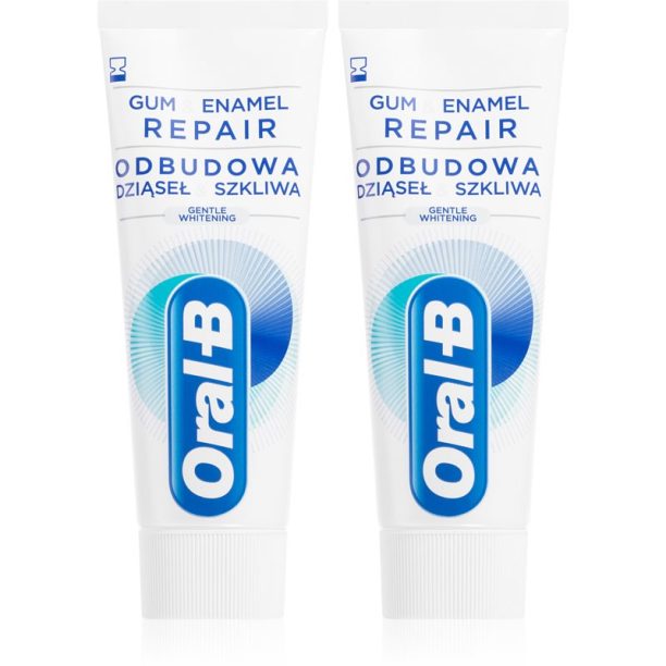 Oral B Gum&Enamel Repair нежна избелваща паста за зъби 2 x 75 мл.