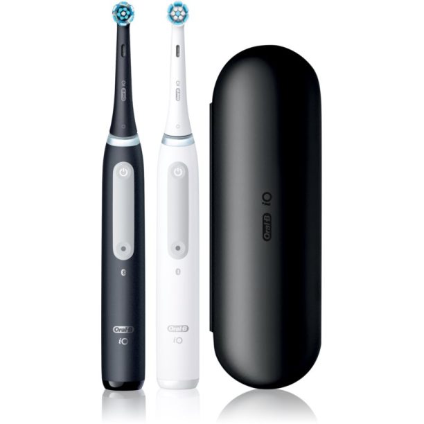 Oral B iO4 DUO електрическа четка за зъби с калъфка за пътуване Black & White