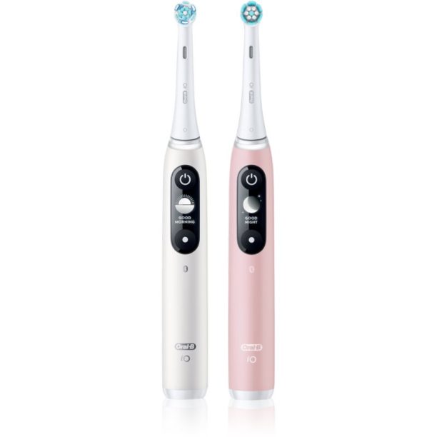 Oral B iO6 DUO интелигентна четка за почистване на лице за зъби White & Pink Sand 2 бр.