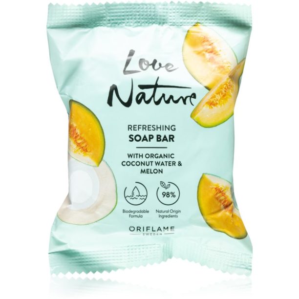 Oriflame Love Nature Coconut Water & Melon почистващ твърд сапун 75 гр.