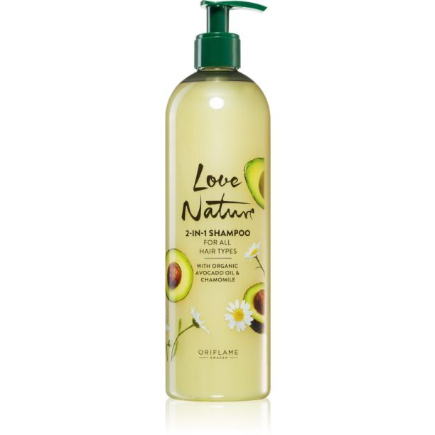 Oriflame Love Nature Organic Avocado Oil & Chamomile грижовен шампоан 2 в 1 500 мл.