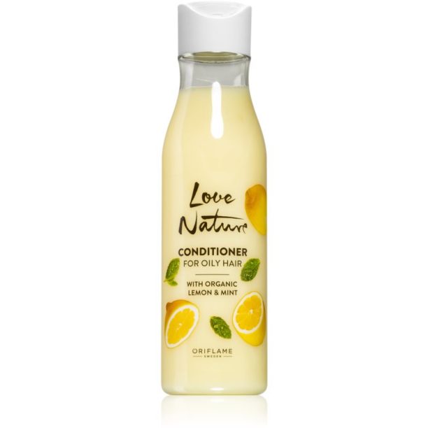 Oriflame Love Nature Organic Lemon & Mint лек балсам за мазна коса 250 мл.