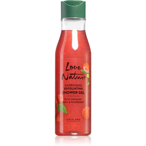 Oriflame Love Nature Organic Mint & Raspberry ексфолиращ душ-гел 250 мл.