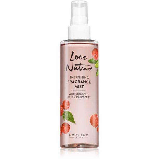 Oriflame Love Nature Organic Mint & Raspberry освежаващ спрей за тяло с аромат на малини 200 мл.