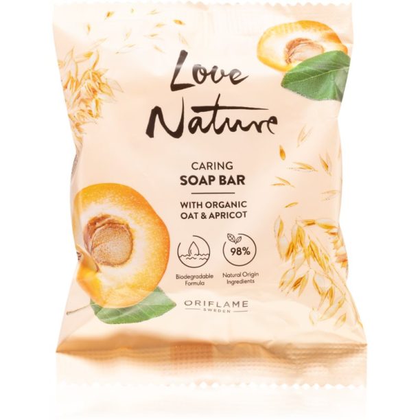 Oriflame Love Nature Organic Oat & Apricot твърд сапун 75 гр.