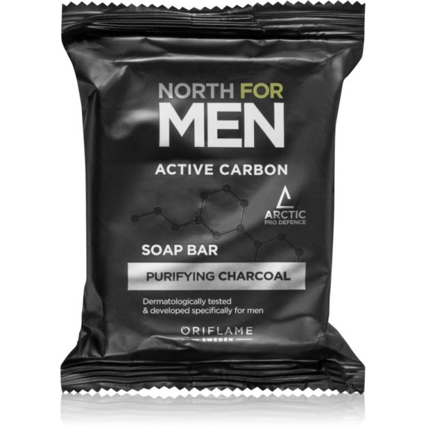 Oriflame North for Men Active Carbon почистващ твърд сапун 100 гр.