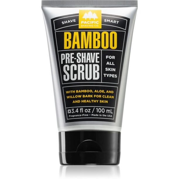 Pacific Shaving Bamboo Pre-Shave Scrub пилинг за лице преди бръснене за мъже 100 мл.