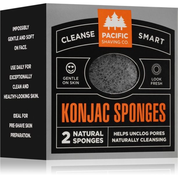 Pacific Shaving Konjac Sponges нежна ексфолираща гъба за лице 2 бр.