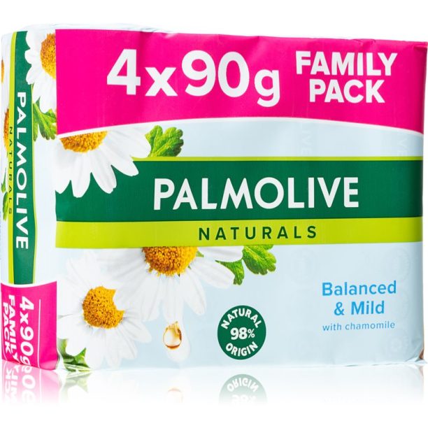 Palmolive Naturals Chamomile твърд сапун с лайка 4x90 гр.