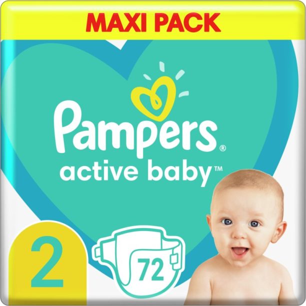 Pampers Active Baby Size 2 еднократни пелени 4-8 kg 72 бр. на ниска цена