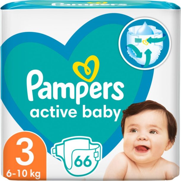 Pampers Active Baby Size 3 еднократни пелени 6-11 kg 66 бр.