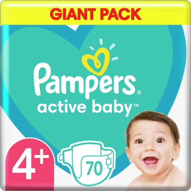 Pampers Active Baby Size 4 Plus еднократни пелени 10-15 kg 70 бр. на ниска цена