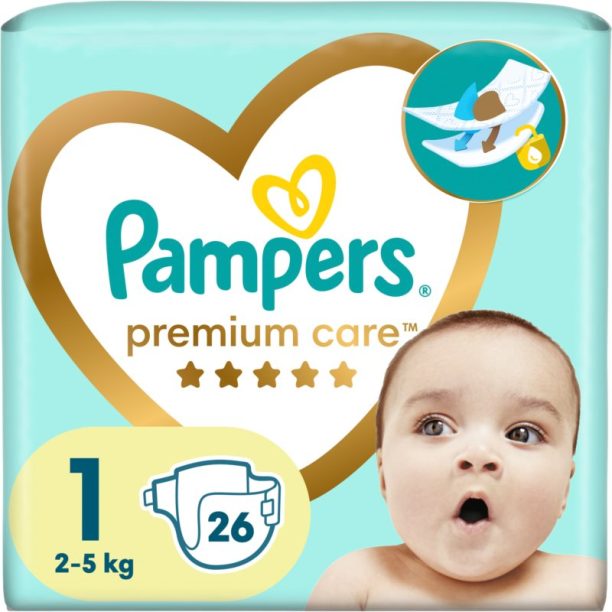 Pampers Premium Care Newborn Size 1 еднократни пелени 2-5 kg 26 бр.