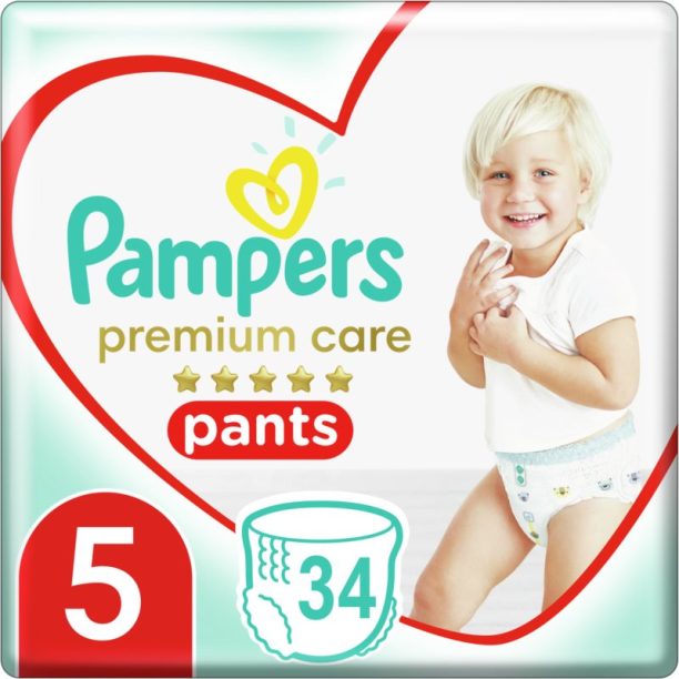 Pampers Premium Care Pants Junior Size 5 еднократни пелени гащички 12-17 kg 34 бр.